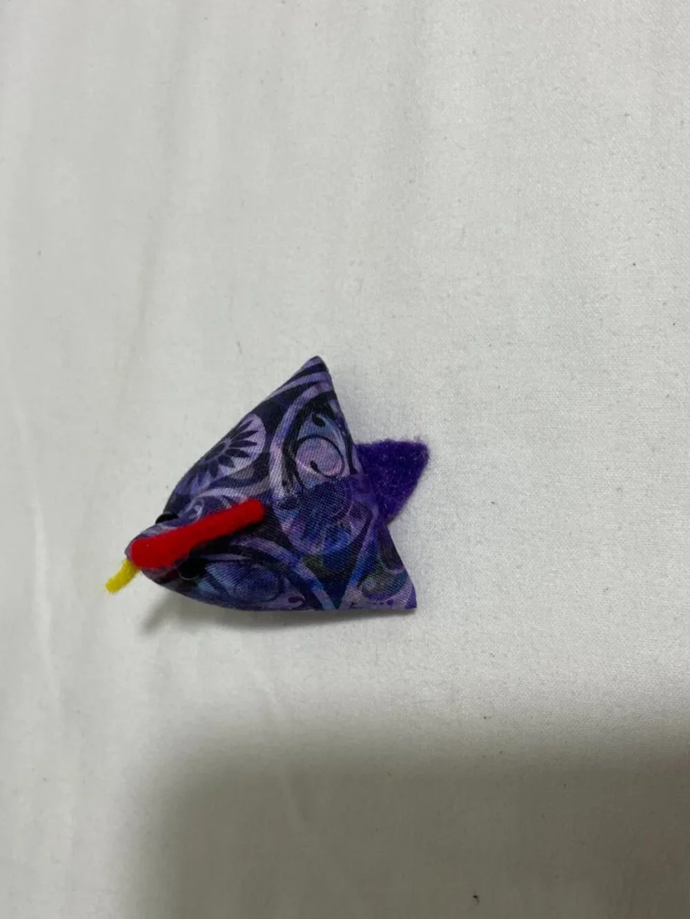 Handmade Mini Chicken Pincushion Purple Floral Fabric Hen Sewing Notion 2”